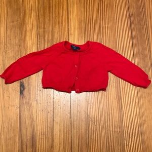Baby gap red cardigan sweater 3-6 months